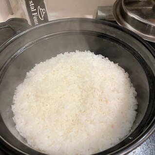 土鍋炊飯の水加減（７分づき、白米）